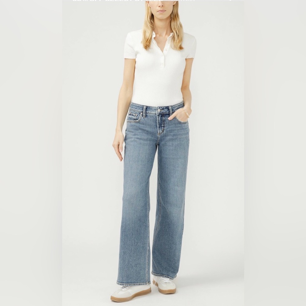 Wide-Leg Silver “Suki” Jeans